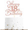 Sotpot 1 Pack 18th Birthday Cake Topper Double-sided Rose Gold Glitter Cake Pick Cake Decoration for Happy 18th Birthday Anniversary Party Decorations