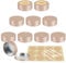 YANCAER 10 Pcs 100ml - D80mm x H28mm Aluminium Tin with Slip Lids, Matt Gold Round Aluminium Tin Jars with Lids, Lip Balm Tins, Cosmetic Container Pots for Candle Salves Soap Crafts
