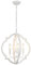 WTUOING Kronleuchter Weiss, 4 Flammige Kronleuchter Vintage Hängelampe Weiß Wohnzimmer Schlafzimmer Küche Flur, Rustikal Pendelleuchte Esstisch Landhausstil Deckenlampe Retro für Esszimmer