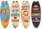 4 Stück Surfbrett Deko, 45 cm Holz Surfbrett Kunst für Wand Deko Terrassen Outdoor, Sommer Wanddeko für Bar, Pool, Mediterrane, Beach Party Maritim Dekorationen