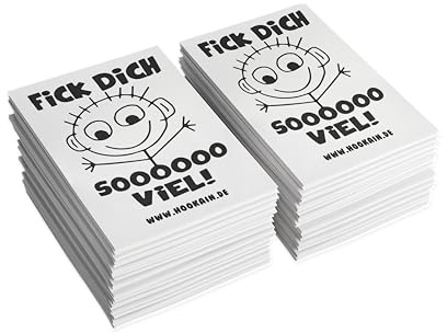 Lustiger Spaß-Sticker Bundle: „Fick dich sooooooo viel“ – wetterfest, witzig, hochglänzend - 50er Vorteilspack für Outdoor - Foliert - Stark klebend - 74x52mm - Leute Verarschen