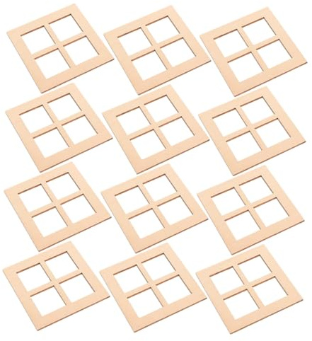 QUMIIRITY 20 Stück Teiliges Miniatur Holzfenster Fach Fensterrahmen Vielseitige Dekoration für Puppenhäuser Gartenornamente und Wohnaccessoires Robust und Kompakt zum Basteln und Gestalten
