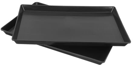 Gadpiparty Bandeja para Jaula Pequeña de Plástico Negro 2 Piezas 43.5x32.4 Cm Bandeja para Jaula de Loros Conejos y Periquitos Multifunción a Prueba de Fugas para Mascotas