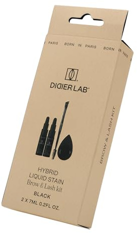 DIDIER LAB Hybrid Kit Teinture Sourcils et Cils – Black – Coloration Sourcils & Cils avec Effet Teinté Peau jusqu’à 10 Jours et Tenue Poils jusqu’à 6 Semaines – 4 Teintes Disponibles