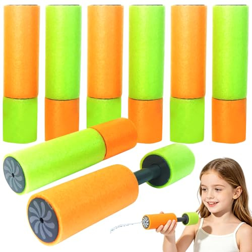 Wasserpistolen, 8PCS Wasserspritzpistole Schaumstoff Spritzpistole Wasserspritze Sommer Outdoor Pool Strandspielzeug Wasserpistolen Party Schwimmbad Wasserspritzpistole für Pool Strand Outdoor