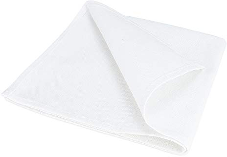 texpot Damast 12 Stück Servietten 50 x 50 cm weiß Atlaskante bei 95°C waschbar 100% Baumwolle