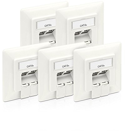 PureLink SET-MCA200-05 CAT.6a Netzwerkdose Unterputz 2x RJ45 Buchse weiß