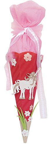 Roth Moosgummi-Schultüte Einhorn - Geschwistertüte 40 cm eckig Verschluß: Krepp