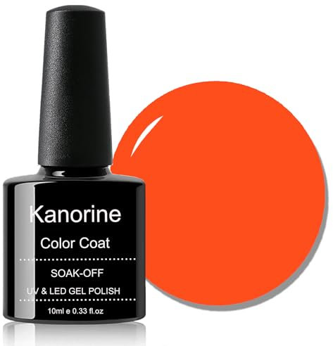 KANORINE Gel Polish Soak-Off UV/LED Gel Nail Polish Orange Color Coat Nail Coral [Piping Hot] Varnish Nail Art TYPE [Red Range] 10ml