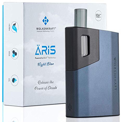 WOLKENKRAFT ÄRiS Premium Vaporizer | ECA-Konvektionstechnologie | Einfache Reinigung | Ausziehbares Glasmundstück | Hochwertig + effizient *Nachtblau*