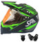 Casque Enduro VTT Homme, Noir et Vert, Casque Motocross avec Visiere Gants Masque, Casque Cross Integral Adulte Set de Casque Moto pour Velo Quad ATV Downhill Scooter,XXL