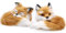 Shophaus24 2 Modelle Fuchs Figuren liegend mit Kunstfell.