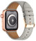 QAZNZ Leather Straps for Apple Watch Strap 40mm 41mm 38mm, Men Women Replacement Genuine Leather Strap for Apple Watch Series 9 8 7 6 5 4 3 2 1 & iWatch SE,Ultra (40mm,Light gray/Rose gold)