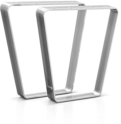 mina concept 53-2 Tischkufen Flachstahl gebogen – Gestell V-förmig – Außenmaße 70 x 72 cm, Profil 80 x 10 mm – 2 Stück