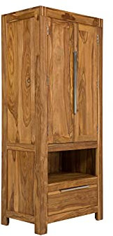 Woodkings® Kleiderschrank Stark Holz massiv Palisander braun 2türig, Massivholz, Flurschrank, Flurmöbel, Dielenschrank, Holzschrank