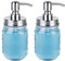 2er Pack 16oz Einmachglas Seifenspender Glas, 480ml Nachfüllbar Klarglas Seifenspender mit Rostfreiem Edelstahl Pumpe für Spülmittel, Shampoo und Lotion, Flüssigseifenspender für Küche, Badezimmer