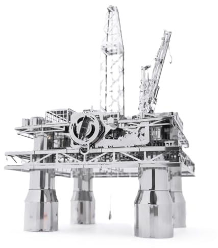 Offshore-Bohrinsel-Modell, Metallmodellbausätze, Offshore-Plattform, 3D-Metallpuzzle, Schatzsucher 3D-Modellbausätze zum Bauen für Erwachsene von Metal Time, 8 Schwierigkeitsstufen, 250 Teile.