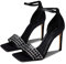 GUESS Sandales à talons Saile pour femme, Noir 001, 39 EU