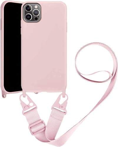 VooDirop Handykette Hülle für iPhone 14 Pro Handyhülle mit Band Abnehmbar Nylon Lanyard Stoßfest Silikonhülle Handyhülle mit Verstellbarer Kordel zum Umhängen Schutzhülle