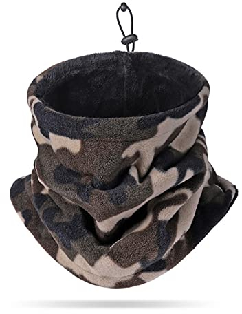 LumiSyne Invernale Scaldacollo Per Uomo Donna Morbido Fodera In Pile Copricollo Con Coulisse Regolabile Spessa Termico Snood Passamontagna Maschera Sciarpa Tubo Per Ciclismo Sci Corsa Moto