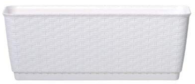 Prosperplast Jardinière pour Balcon RATOLLA Case 6,3 L Dimensions (mm) 391 x 173 x 150 Blanc