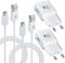 2-Pack Ladegerät Schnelle Ladung Netzteil mit 1,2M Micro USB Ladekabel Schnellladekabel für Samsung Galaxy S7 Edge S6 Edge S4 S3 A6 J7 J6 J5 J3 Note5/4 Tab S2, Ersatz-Original Schnellladegerät
