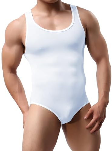 QiaTi Herren Unterwäsche Mesh Breathable Athletic Supporters Slim Fit Jumpsuit