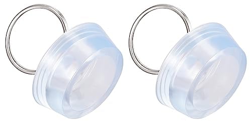 QUARKZMAN 29-32mm Goma Fregadero Tapón x 2uds Fregadero Bañera Desagüe Tapón Barra Agua Tapón Sellar con Tirar Anillo para Bañera, Baño y Lavandería Lavabo Transparente Azul