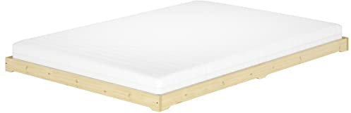 Erst-Holz®Extra niedriges Doppelbett 180x200 platzsparendes Loftbett Fichte Tanne geölt V-60.47-18Rollrost und Matratze inkl.