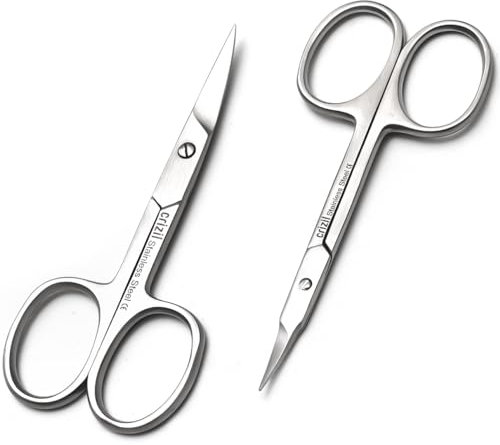 CRIZIL Nail & Cuticle Scissors Set: Stainless Steel| Curved Blade Scissors for Precise Manicure Pedicure | Easy Grip |Perfect for Eyebrow, Toenail & Skin| Men & Women | Home or Professional Use