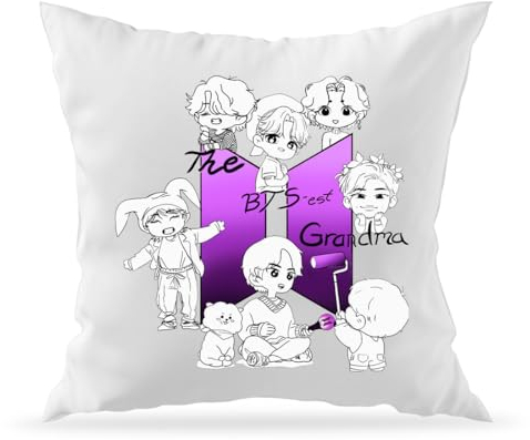 Moonai BTS Purple Logo Dekorativer Sofakissenbezug und Füllung 40x40