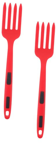 GRIRIW Juego de 2 Tenedores de Cocina de Silicona Rojos Resistentes al Calor Y Antideslizantes para Uso Diario en La Cocina
