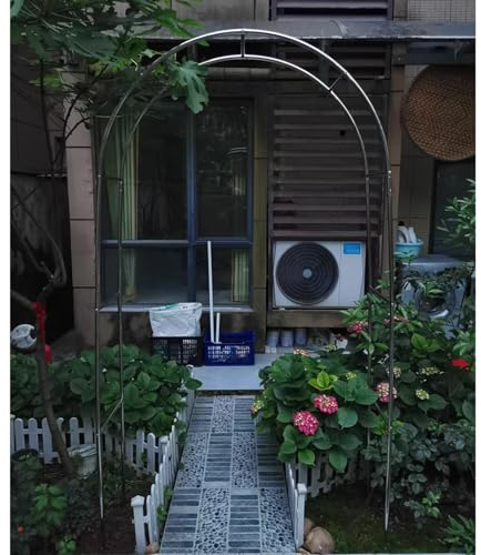 Hochzeitsbogen, Edelstahl-Gartenbogen, Spalier, Metall-Gartenlaube, Torbogen mit Sockel für den Innen- und Außenbereich, Garten, Terrasse, Spalier, Kletterpflanze, Garten, Verschiedene Brautparty-De