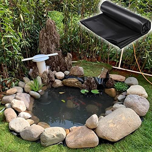 0,2 mm Dicke HDPE-Teichfolie, Teichhäute für Fischteichfolien für Wasserfall, Teich- und Fischteiche und Wassergärten, 4 x 7 m