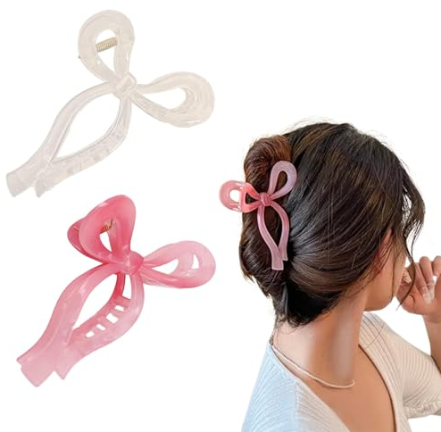 Hebterrka Lot de 2 pinces à cheveux en forme de nœud pour filles - Pinces à cheveux tendance pour cheveux épais