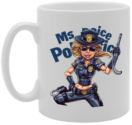 Coralgraph MG6268 Ms Police Ceramic Mug - Ideal for Female Police Officers, Law Enforcement, and Supporters - 11oz Coffee Mug with Empowering Design