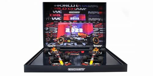 Minichamps 112231801 - Red Bul Racing RB19 Two Car Set Max Verstappen World Champion Qatar Sprint & GP 2023 - maßstab 1/18 - Modellauto