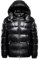 duzhengzhou Winterkapuzenjacke, warm, mittleres Gewicht, Metallic-Daunenjacke, Reißverschluss, Steppung, glänzender Puffermantel, Schwarz, S(S)