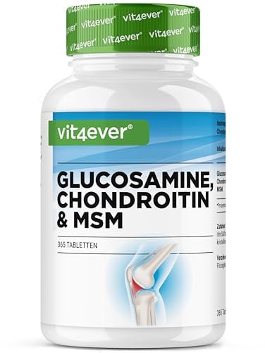 Glucosamin Chondroitin MSM - 365 Tabletten - Hochdosiert mit 2012 mg pro Tag - 3 Monatsvorrat - Ohne unerwünschte Zusätze
