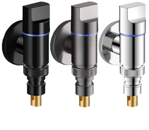 Robinet en acier inoxydable pour diverses applications, y compris les machines à laver et les jardins (noir)