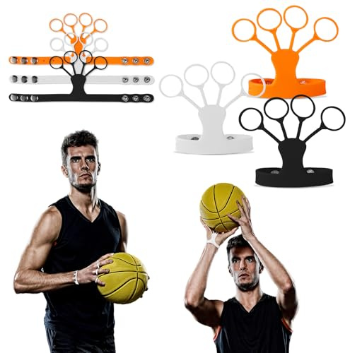 BOXOB 3pcs Basketball Shooting Aid, Adjustable Basketball Shooting Off Hand Trainer Silicone Basketball Shooting Gloves 3 Colors Basketball Shooting Gadget for Improving Shot and Form