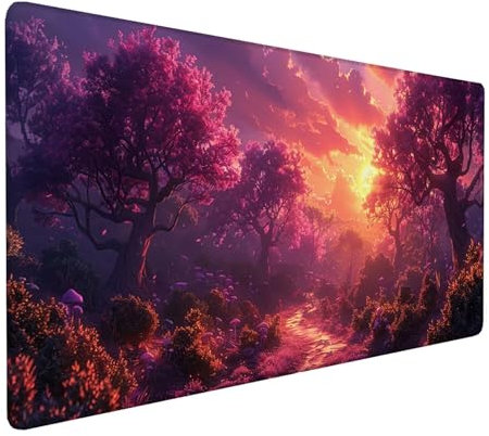 Alfombrilla Ratón Paisaje, Alfombrilla Ratón XXL 800x300x3mm, Gaming Mouse Pad con Base de Goma Antideslizante, Alfombrilla Raton Impermeable para Accesorios Pc Gaming, Regalo Mujer, Rosado 2-K-5