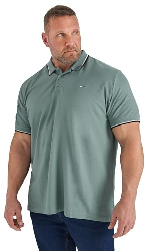 BadRhino Big & Tall Tipped Core Polo Shirt - Men's - Plus Size Curve Green