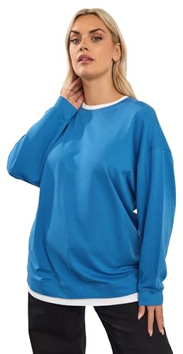 Yours Curve Blue 2-In-1 Sweatshirt - Women's - Plus Size Curve