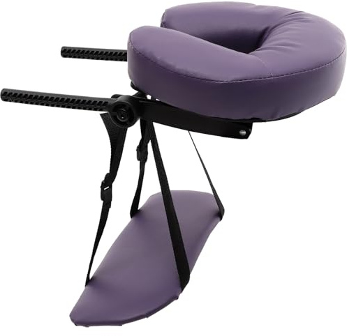 Massage Kopfstütze für Bett, Weihnachten Mottoparty, 3 Stück, Lila | U-förmiges Gesichtsstützpolster mit Loch, Atmungsaktive PU und Schaumstoff Polsterung, Verstellbarer Winkel