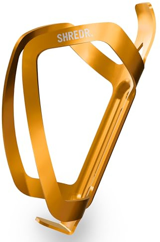 SHREDR. - The Bottler | Fahrrad Flaschenhalter Aluminium | Leichter & Stabiler Getränkehalter für MTB, Rennrad & E-Bike – Universal Fahrrad Flaschenhalterung aus Aluminium (orange)