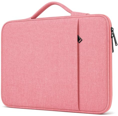 ProElife Sleeve Case with Retractable Handle for MacBook Neo 13 (Pink) | Water-resistant, Secure Front Pocket, Suede Interior, Internal Grid Pockets, Stylus Band, Precise Fit, Quick Access