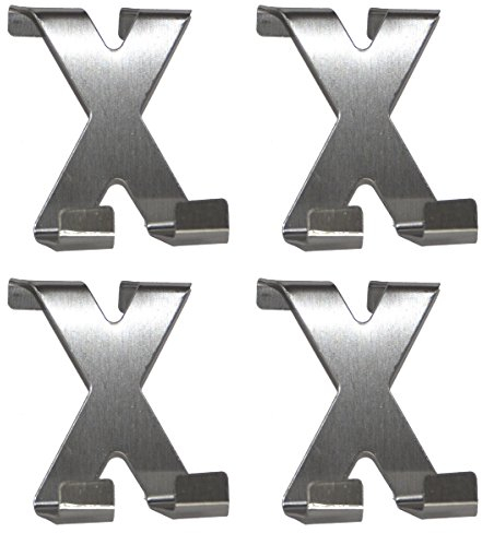 all-around24® 4 x Türhaken in X-Form Edelstahl Handtuchhaken - Garderobenhaken - Haken - Handtuchhalter - Kleiderhaken - Schrankhaken (4 Stück)