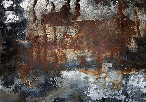 wandmotiv24 Fototapete Metall rostig, L 300 x 210 cm - 6 Teile, Wanddeko, Wandbild, Wandtapete, Metallisch, Wand, Rost M1449