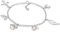 Nenalina Damen Bettelarmband mit einem Engel, Flügel, 3 Glas Kristall und Lilien Anhänger, handgefertigtes Armband für Frauen aus 925 Sterling Silber, Länge 16 cm